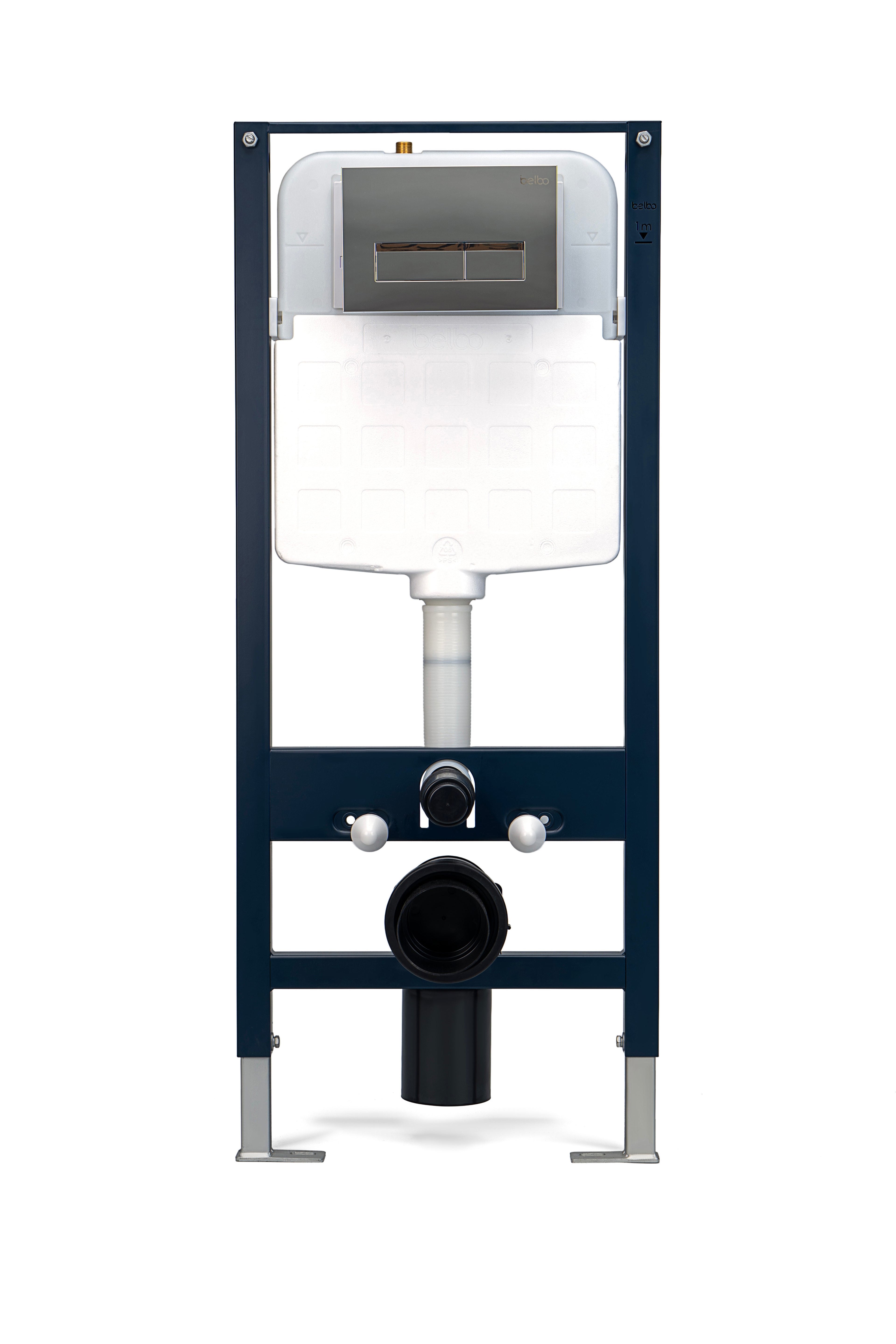 Belbo Full Frame Concealed Cistern with Chrome Flush Button | B-CFF-1070